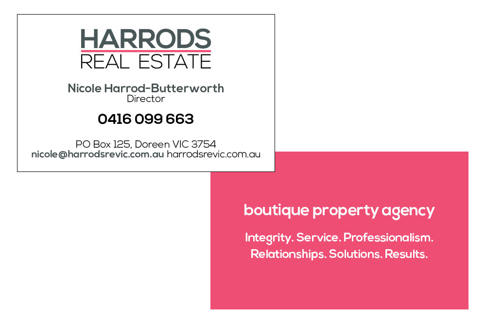 Harrods Real Estate Double Sided Business Card, Printed 4 Colour On 350gsm With Matt Laminate. The Mission Statement Is Printed On The Back Out Of The Harrods Pink.